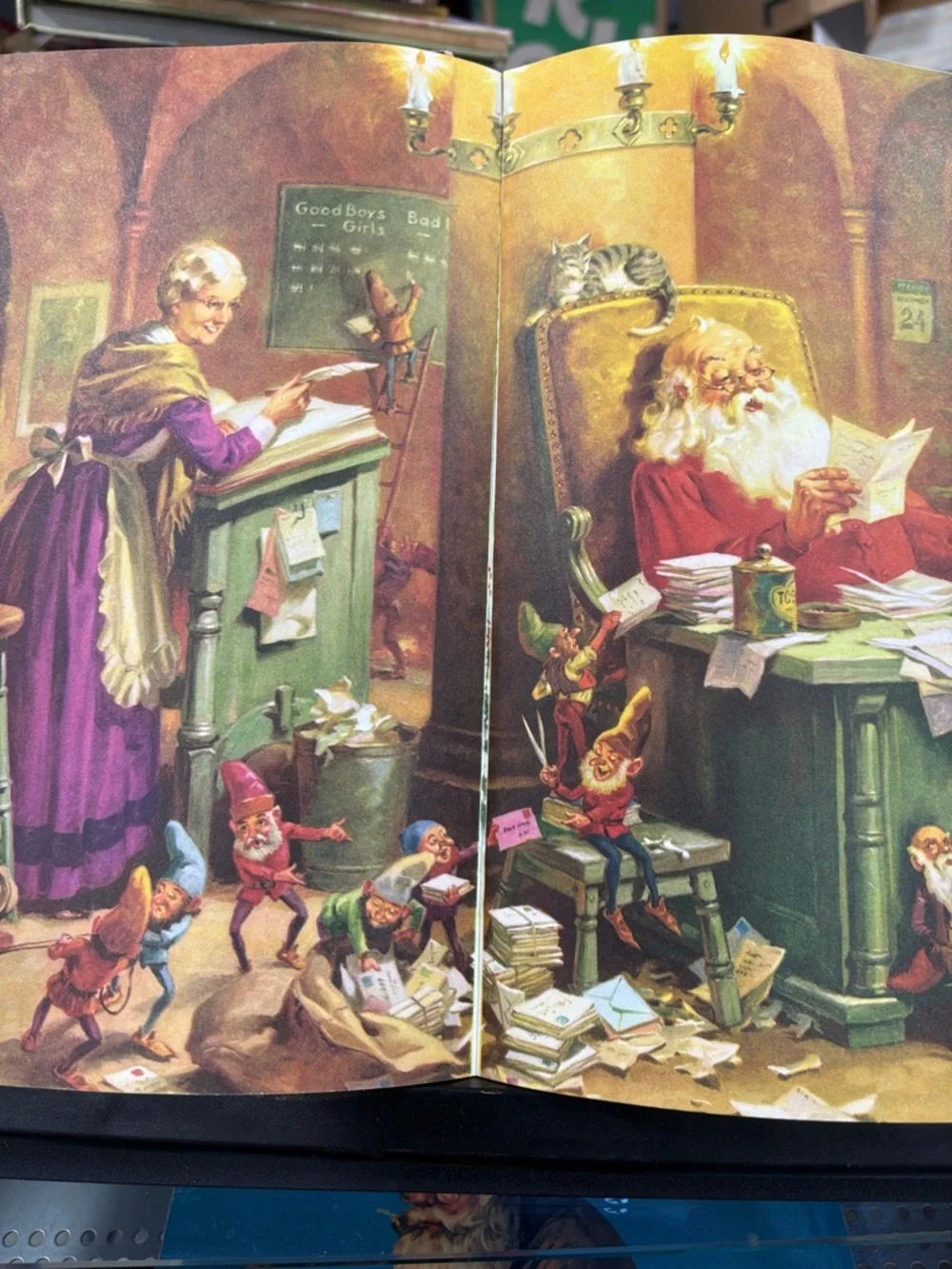 Jolly Old Santa Claus & Christmas ABC Holiday  Vintage Santa Book Lot
